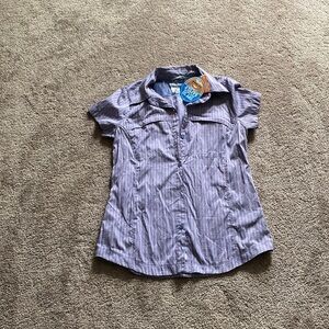 Columbia Purple Plaid Short Sleeve UPF 30 Hiking Shirt SIZE S NWT
